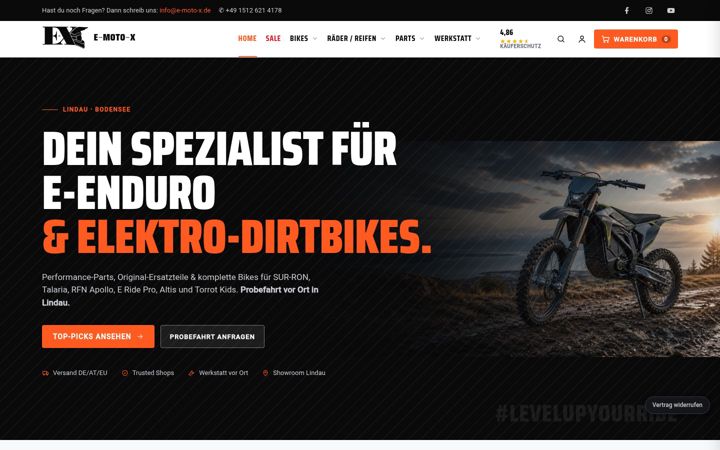 Screenshot of e-moto-x.de