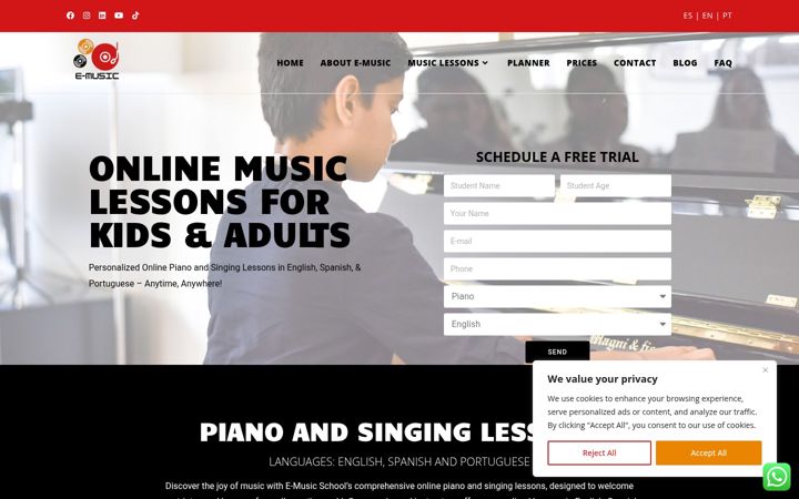 Screenshot of e-musicschool.com