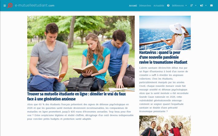 Screenshot of e-mutuelleetudiant.com