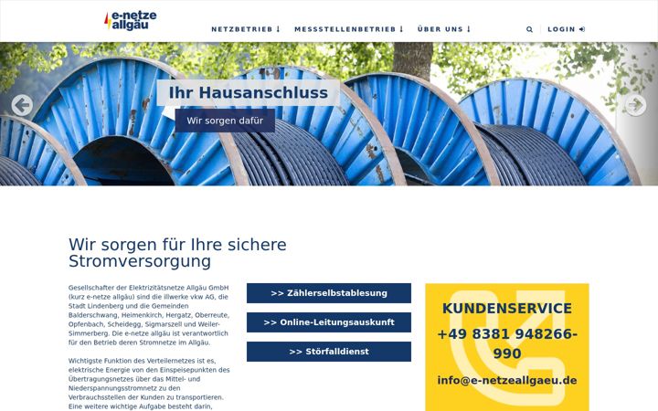 Screenshot of e-netzeallgaeu.de