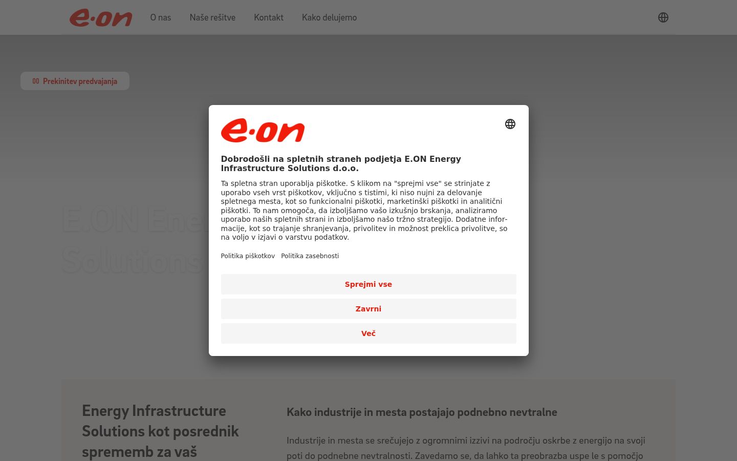 Zrzut ekranu banera zgody wyświetlanego przed jakąkolwiek interakcją