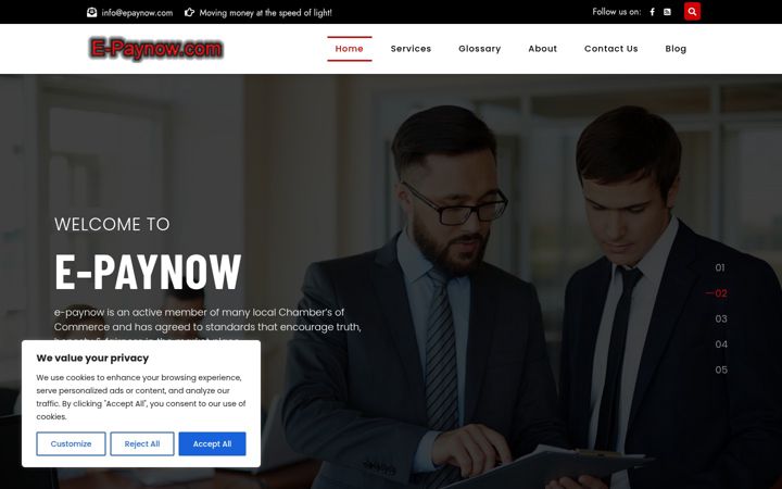 Screenshot of e-paynow.com