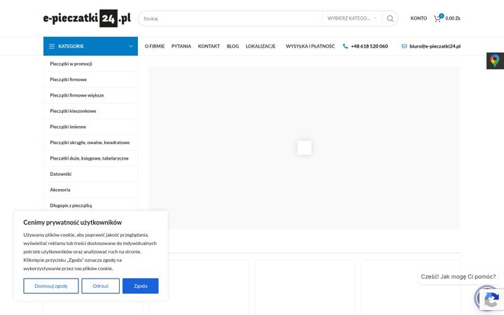 Kuvakaappaus sivustosta e-pieczatki24.pl