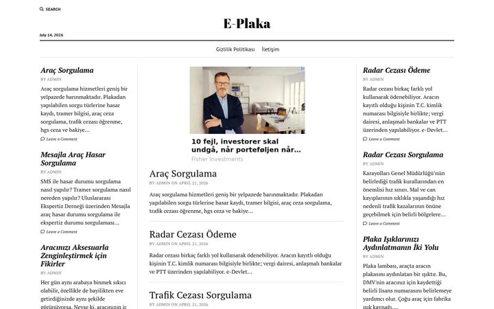 Screenshot of e-plaka.com