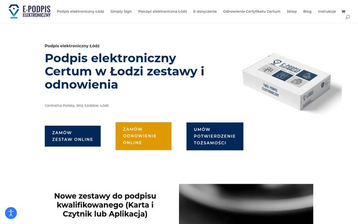 Kuvakaappaus sivustosta e-podpiselektroniczny.pl