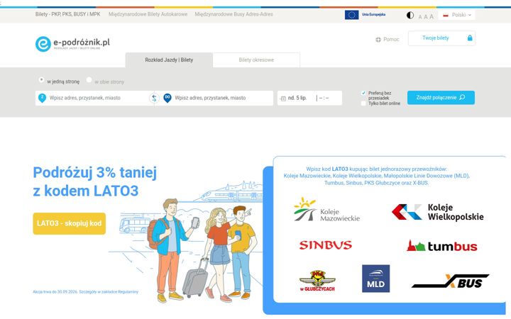Screenshot of e-podroznik.pl
