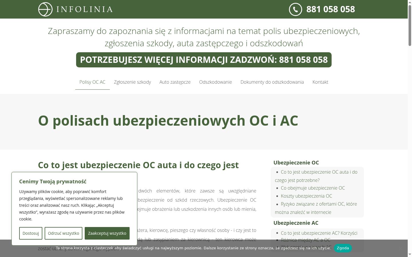 Captura de ecrã do banner de consentimento apresentado antes de qualquer interação