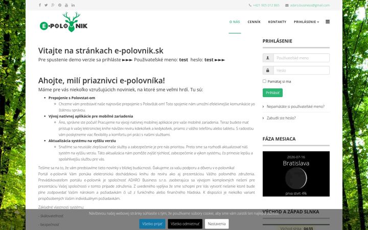 Screenshot di e-polovnik.sk