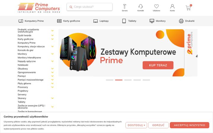 Kuvakaappaus sivustosta e-prime.pl