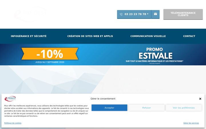 Captură de ecran a e-progest.fr