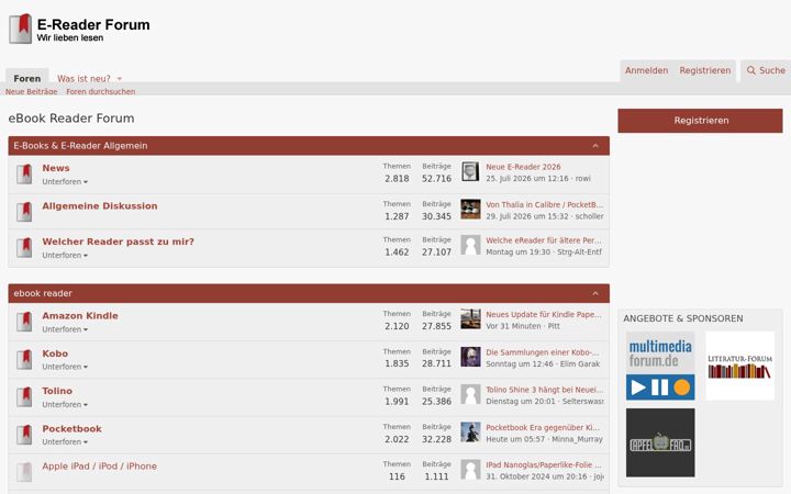 Screenshot of e-reader-forum.de