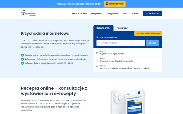 Snímek obrazovky e-recepta.net