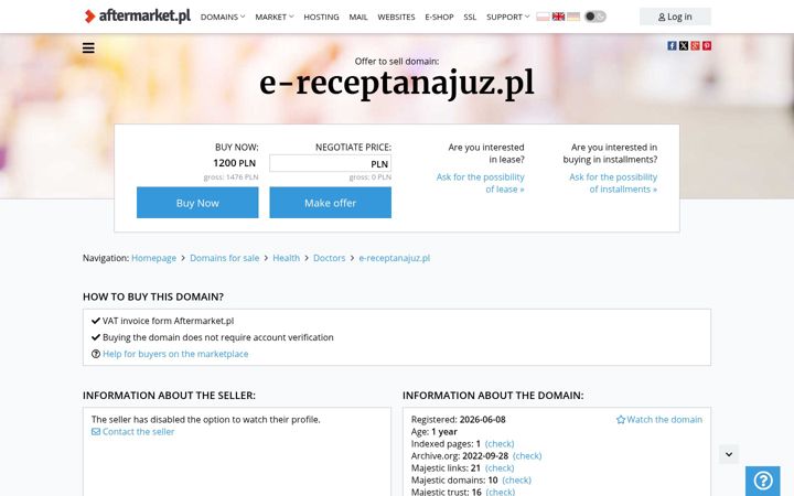 Posnetek zaslona e-receptanajuz.pl