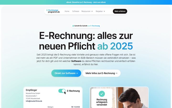 Screenshot of e-rechnungsprogramm.de