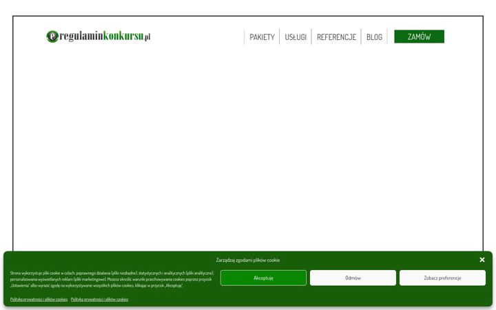 Kuvakaappaus sivustosta e-regulaminkonkursu.pl
