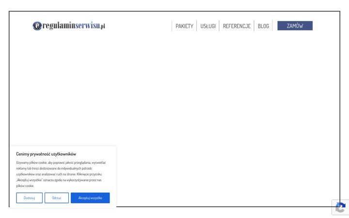 Kuvakaappaus sivustosta e-regulaminserwisu.pl