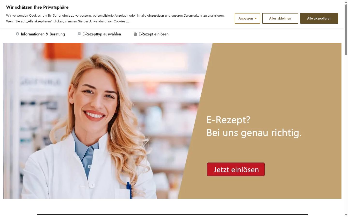 Screenshot del banner di consenso mostrato prima di qualsiasi interazione