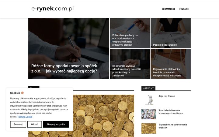 Posnetek zaslona e-rynek.com.pl