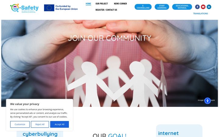 Capture d'écran de e-safety-network.eu