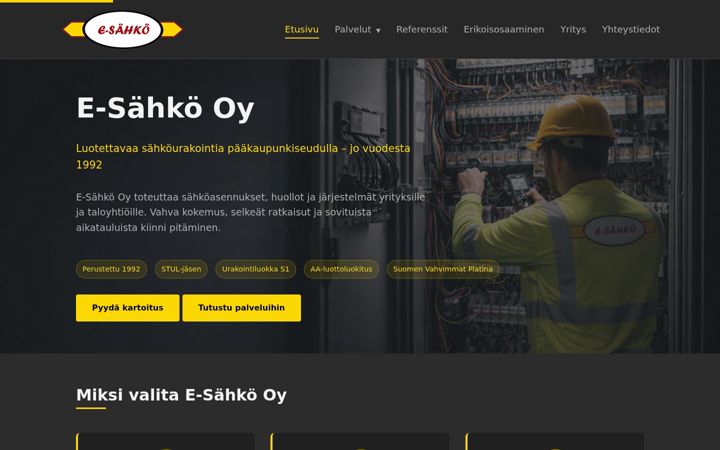 Snímek obrazovky e-sahko.fi