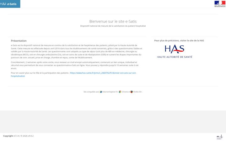 Screenshot of e-satis.fr