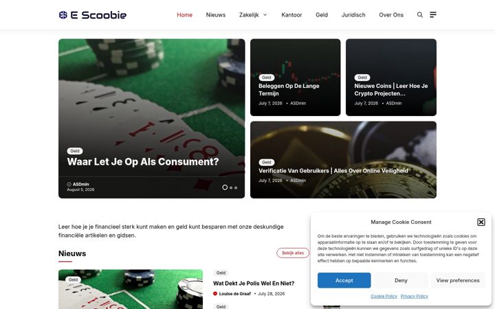 Screenshot di e-scoobie.nl