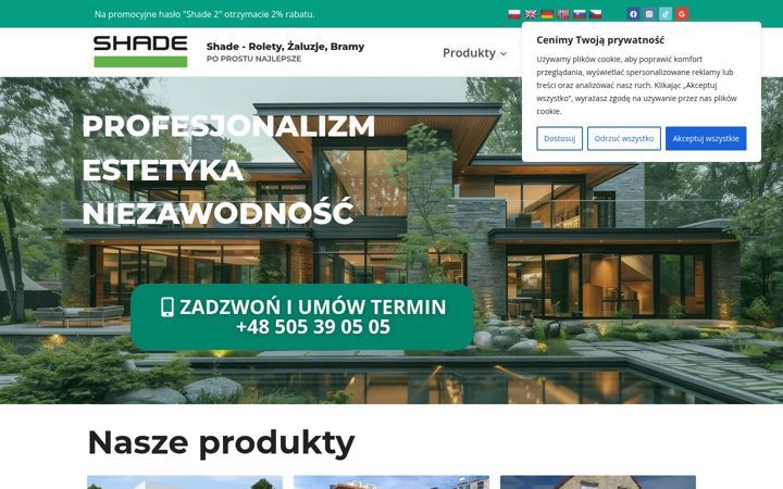 Posnetek zaslona e-shade.pl