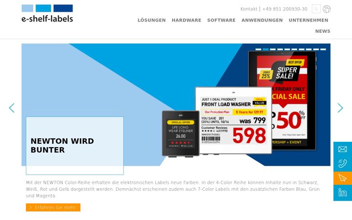 Screenshot of e-shelf-labels.de