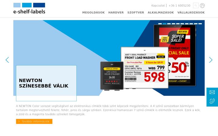 Ekraanipilt saidist e-shelf-labels.hu