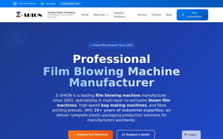 Ekrano kopija e-shion-machinery.com