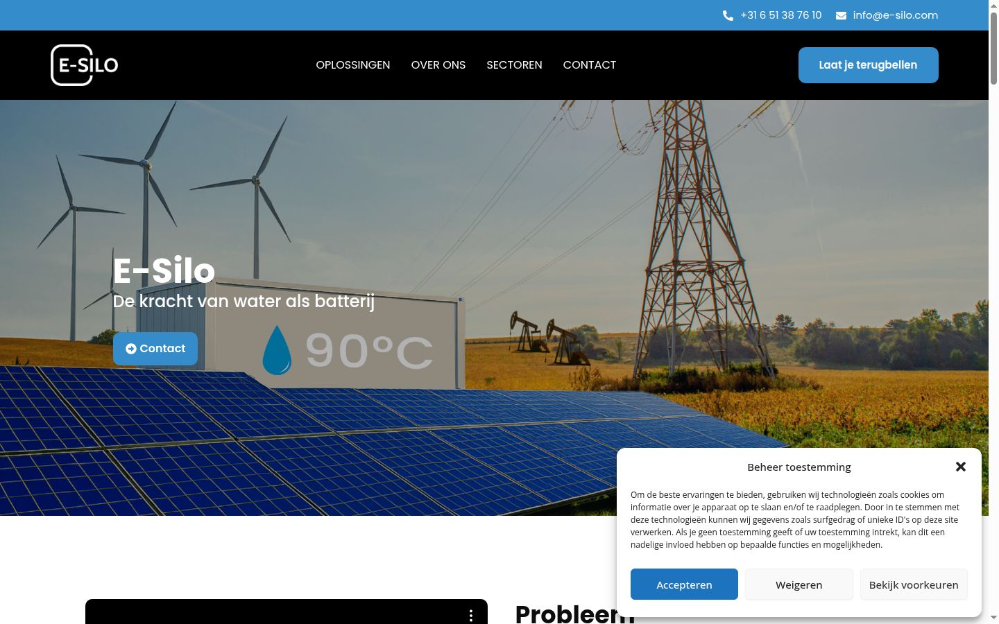 Screenshot del banner di consenso mostrato prima di qualsiasi interazione