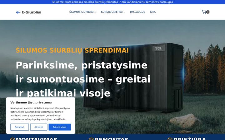 Snímek obrazovky e-siurbliai.lt