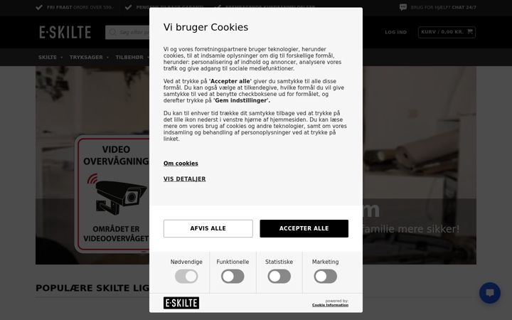 Ekraanipilt saidist e-skilte.dk