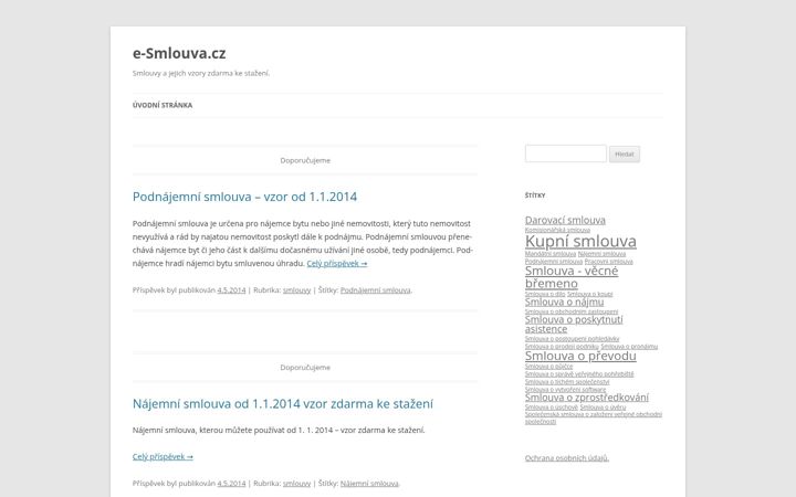 Screenshot van e-smlouva.cz