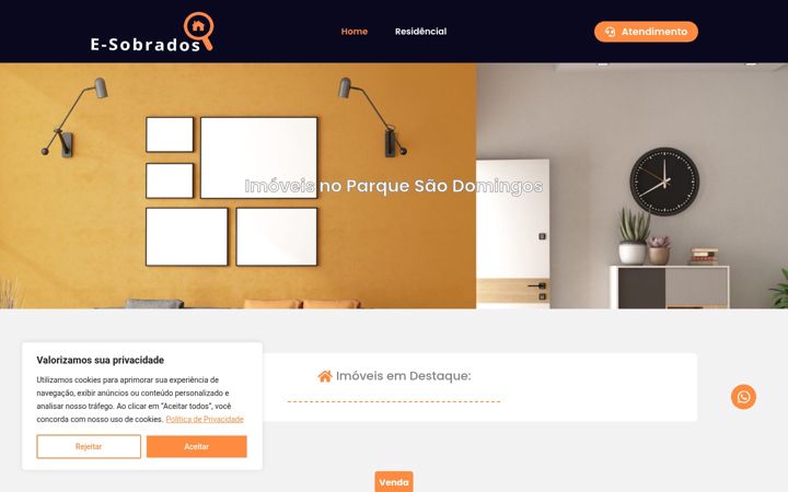 Screenshot stránky e-sobrados.com.br