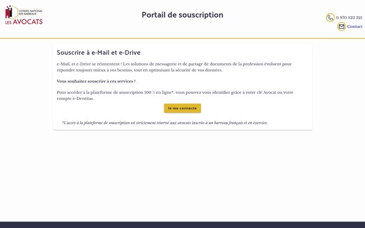 Screenshot of e-souscription.avocat.fr