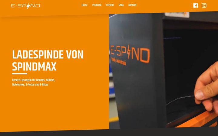Kuvakaappaus sivustosta e-spind.de