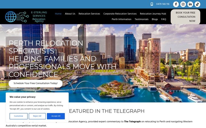 Posnetek zaslona e-sterlingservices.com.au