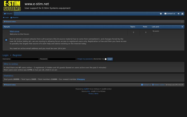 Captura de pantalla de e-stim.net
