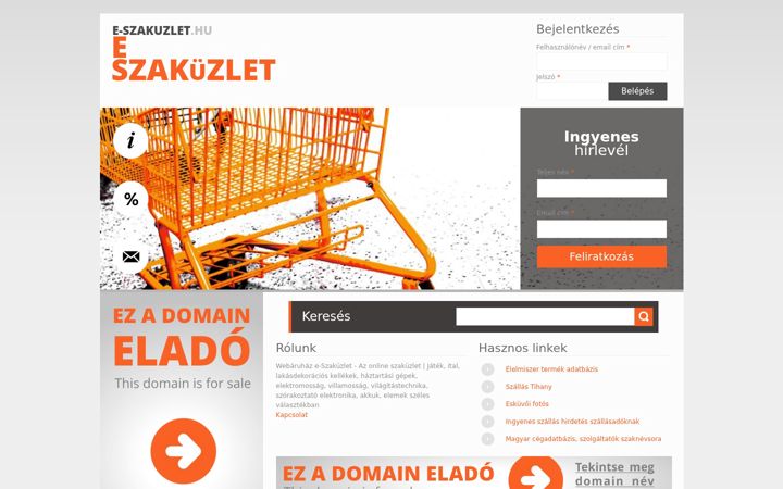 Ekraanipilt saidist e-szakuzlet.hu