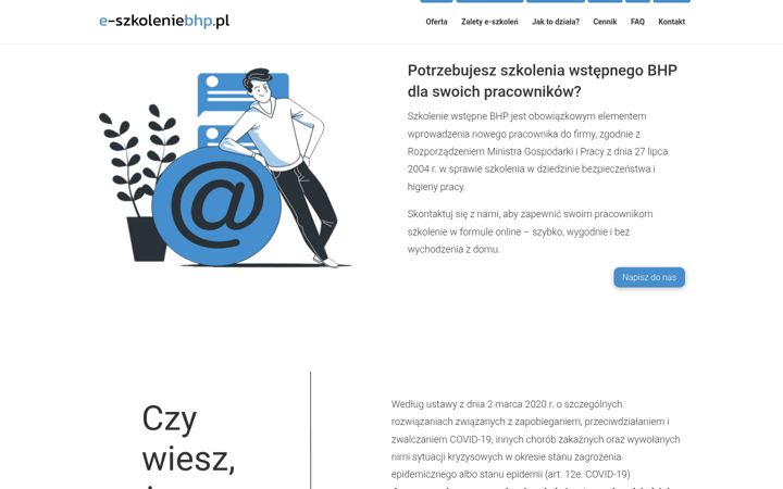 Posnetek zaslona e-szkoleniebhp.pl