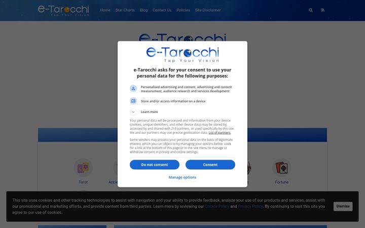 Screenshot of e-tarocchi.com