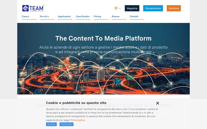 Screenshot van e-team.it