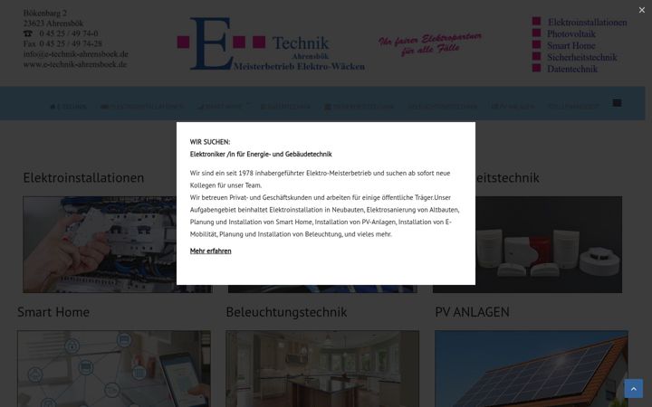 Screenshot of e-technik-ahrensboek.de