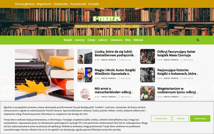 Posnetek zaslona e-tekst.pl