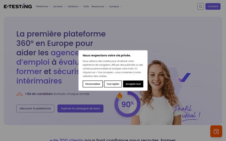 Screenshot of e-testing.fr
