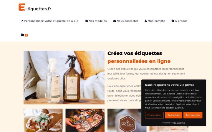 Screenshot of e-tiquettes.fr
