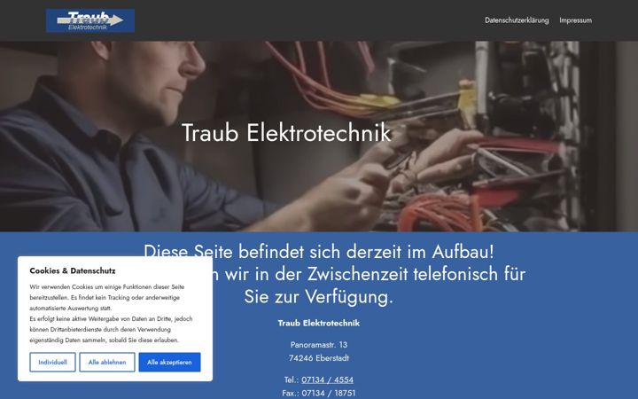 Screenshot of e-traub.de
