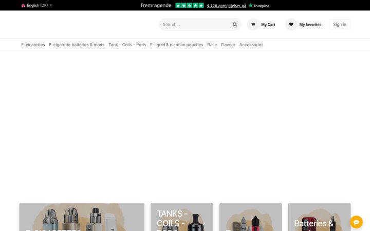 Captura de ecrã de e-trekk.no