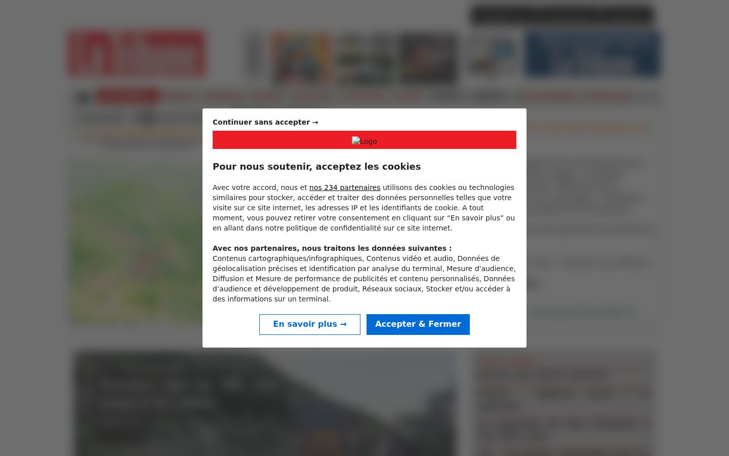 Screenshot del banner di consenso mostrato prima di qualsiasi interazione
